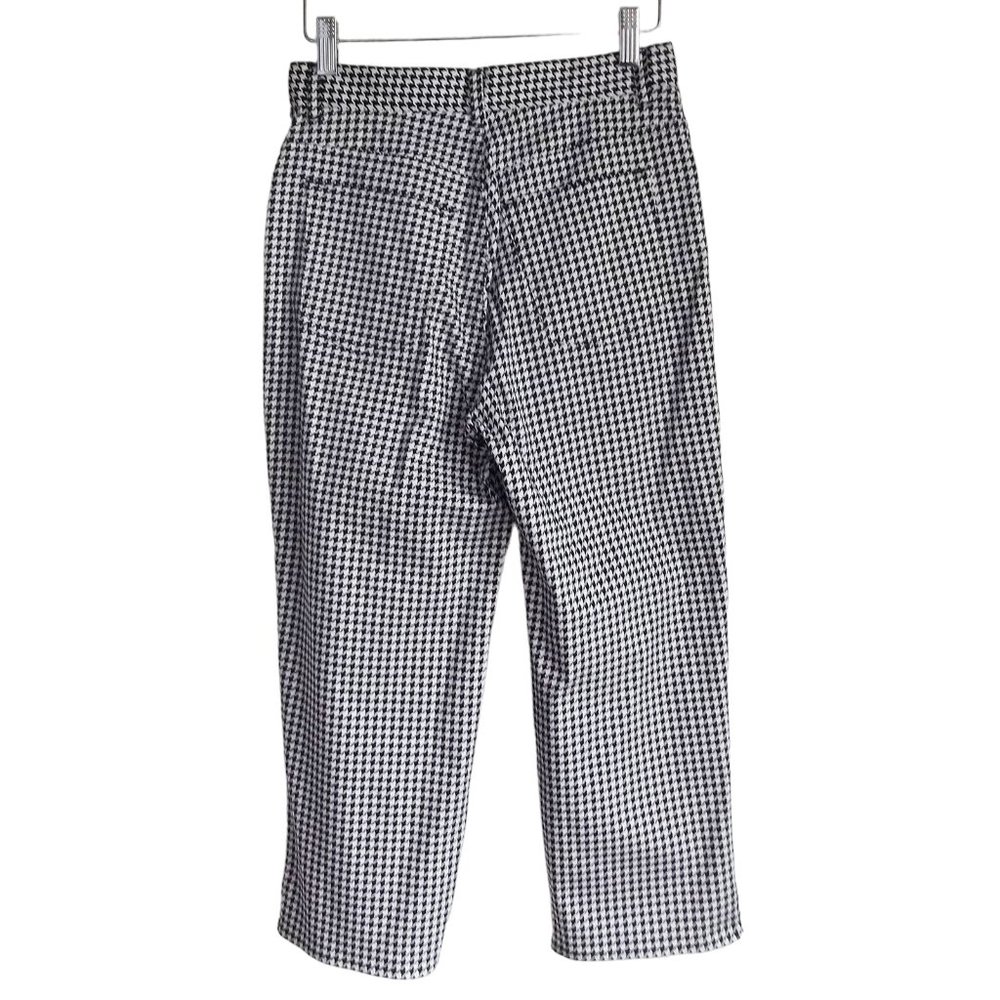 LAUREN Ralph Lauren Capris Cropped Pant Black White Houndstooth Cotton Stretch 4 - Picture 2 of 6